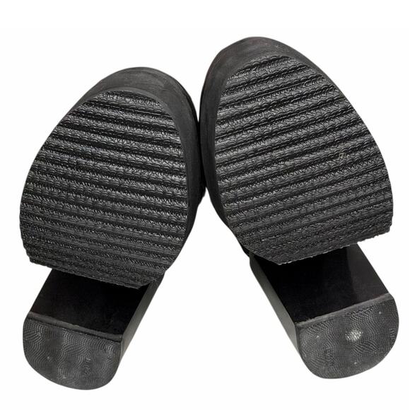 Jeffrey Campbell In Charge Combat Boot 7.5 Black Leather Lace Platform Lug Soles - Picture 11 of 15